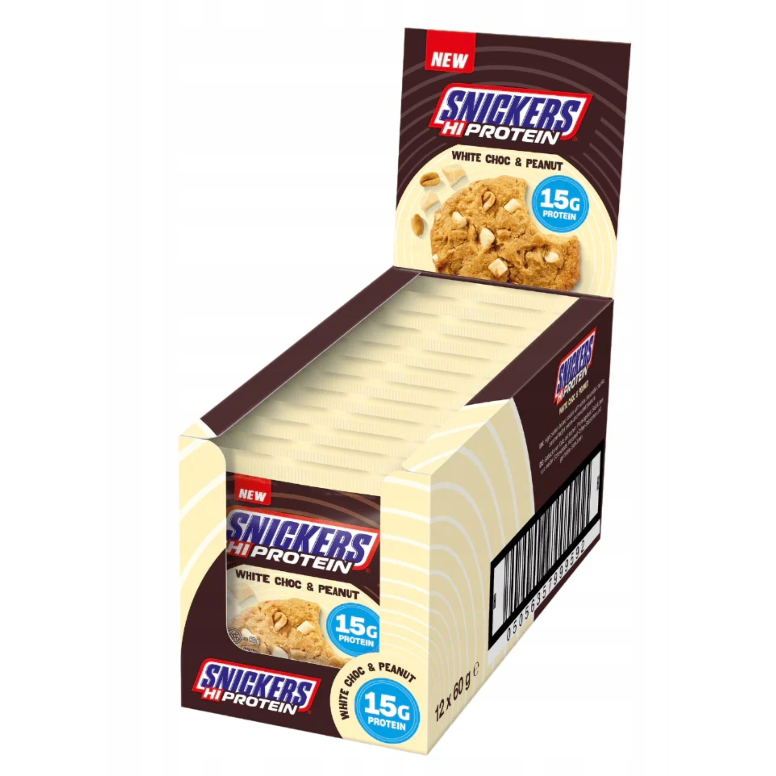 Proteinové sušenky Snickers Hi Protein Cookie 12x60g Bílá Čokoláda Mars