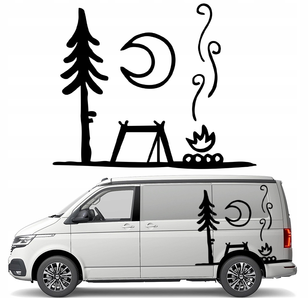 Samolepka Grafika na obytný vůz Camping Stan Ognisko Fire 90x111