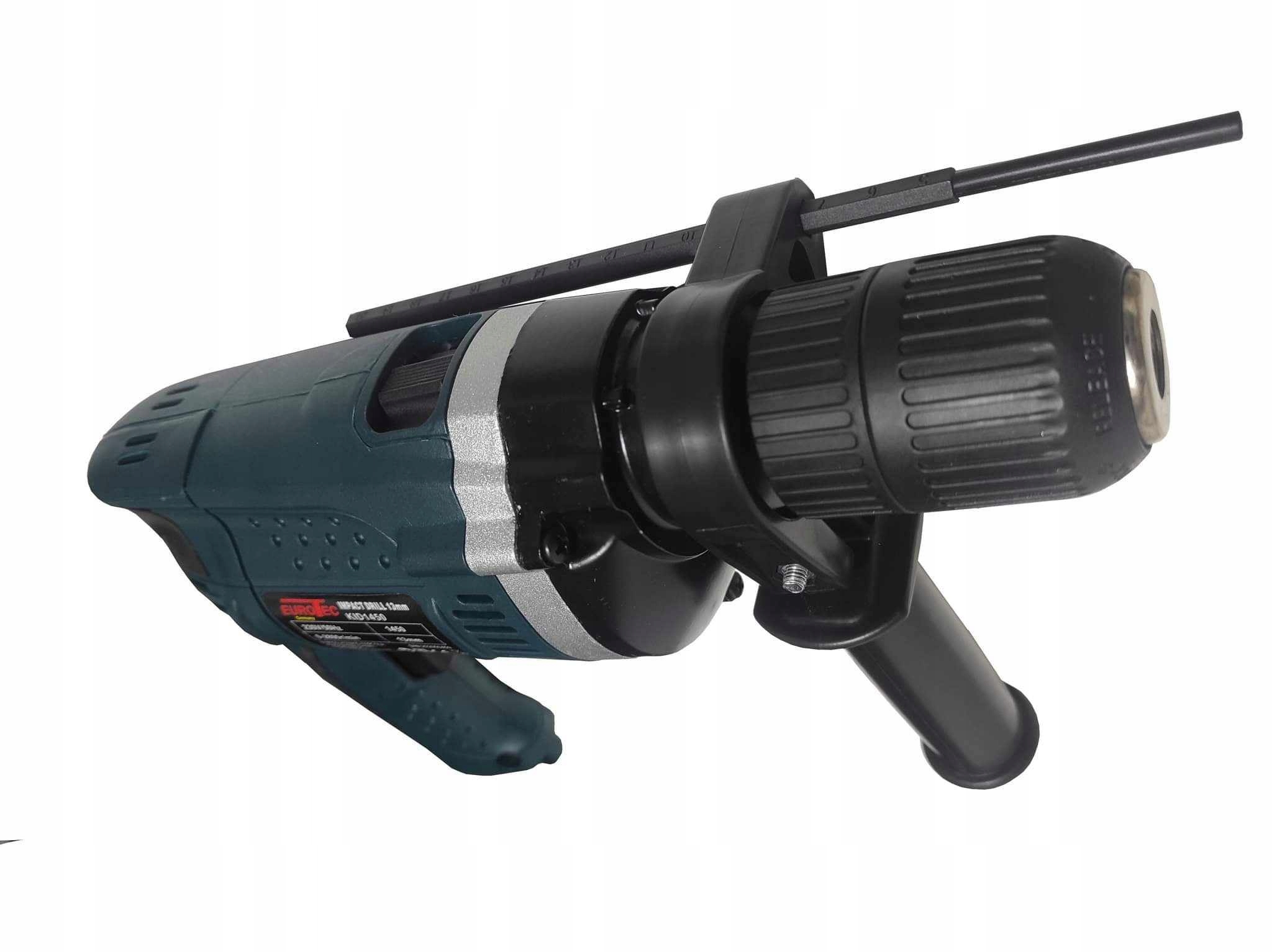 MOCNA WIERTARKA UDAROWA 1450W ELEKTRYCZNA 13mm ZESTAW HIT Liczba biegów 1