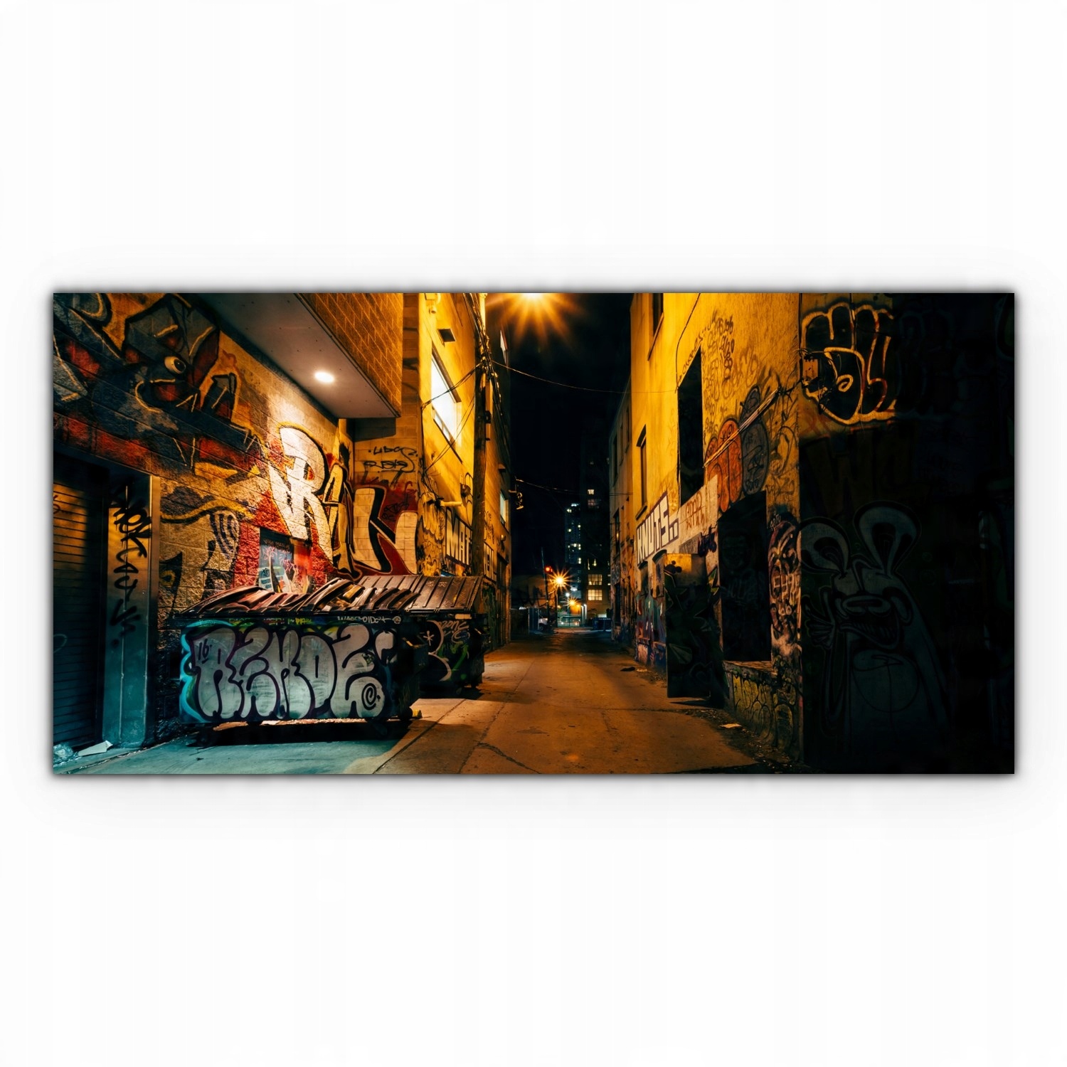 

foto-obraz na płótnie 100x50 Graffiti Uliczka Noc