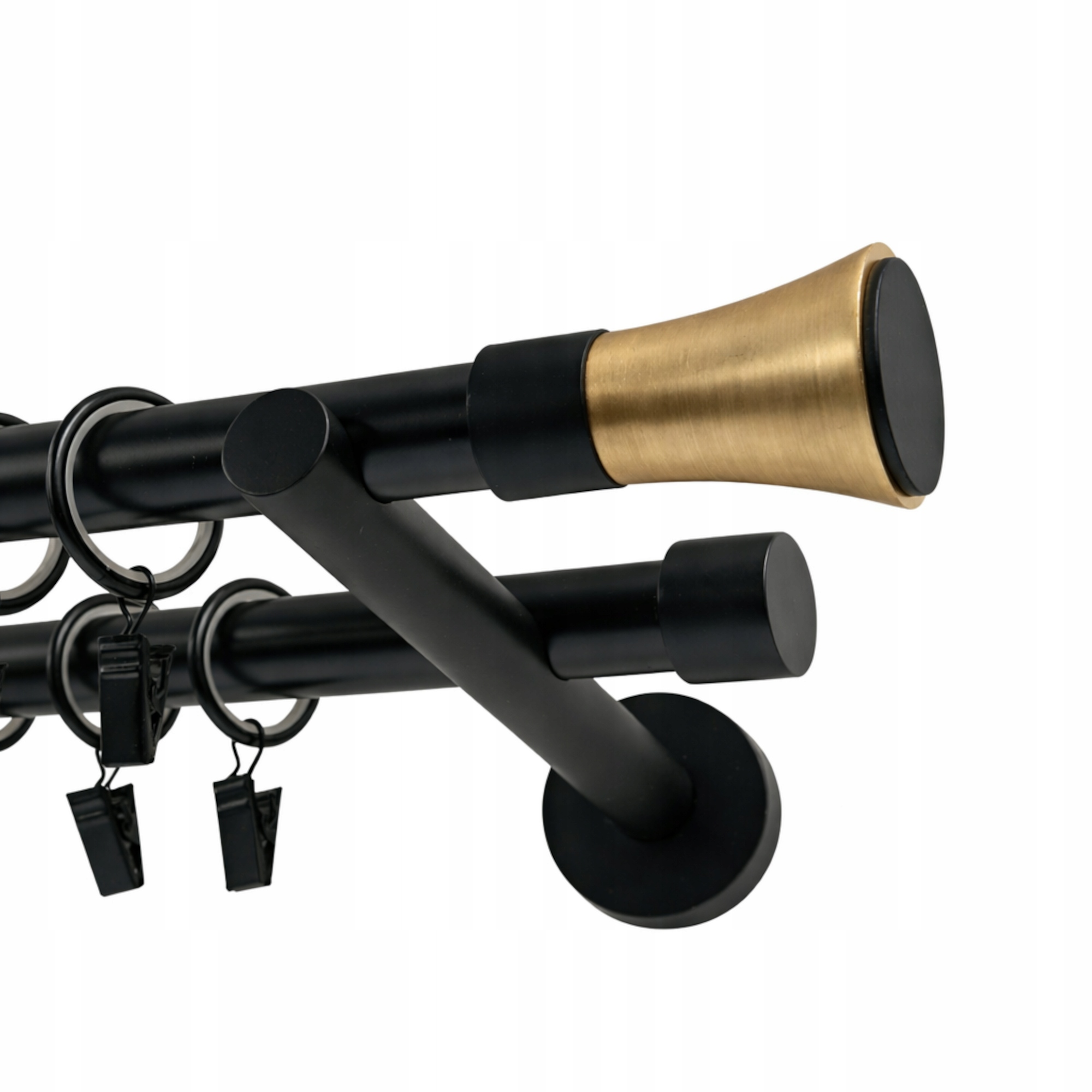 Garnýž dvojitá Kovová 19+19 mm Trapez Gold 120 cm