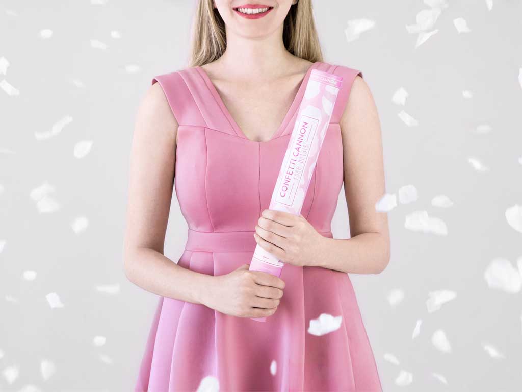 KONFETTI TUBY CONFETTI PŁATKI RÓŻY BIAŁE 4 x 80 cm Wzór płatki róż