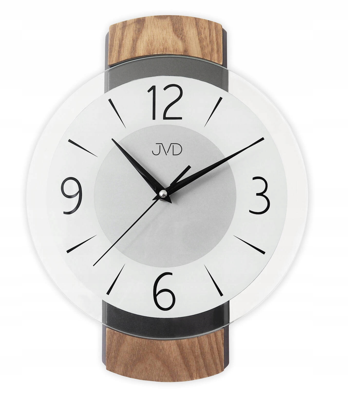 Elegantný, Tichý Drevený Sklenený Nástenný Hodinový Stroj Jvd NS22018.78 Do Izby