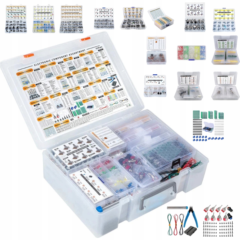 zestaw Asortyment elementów elektronicznych XXXL, 5228 Szt, kondensator