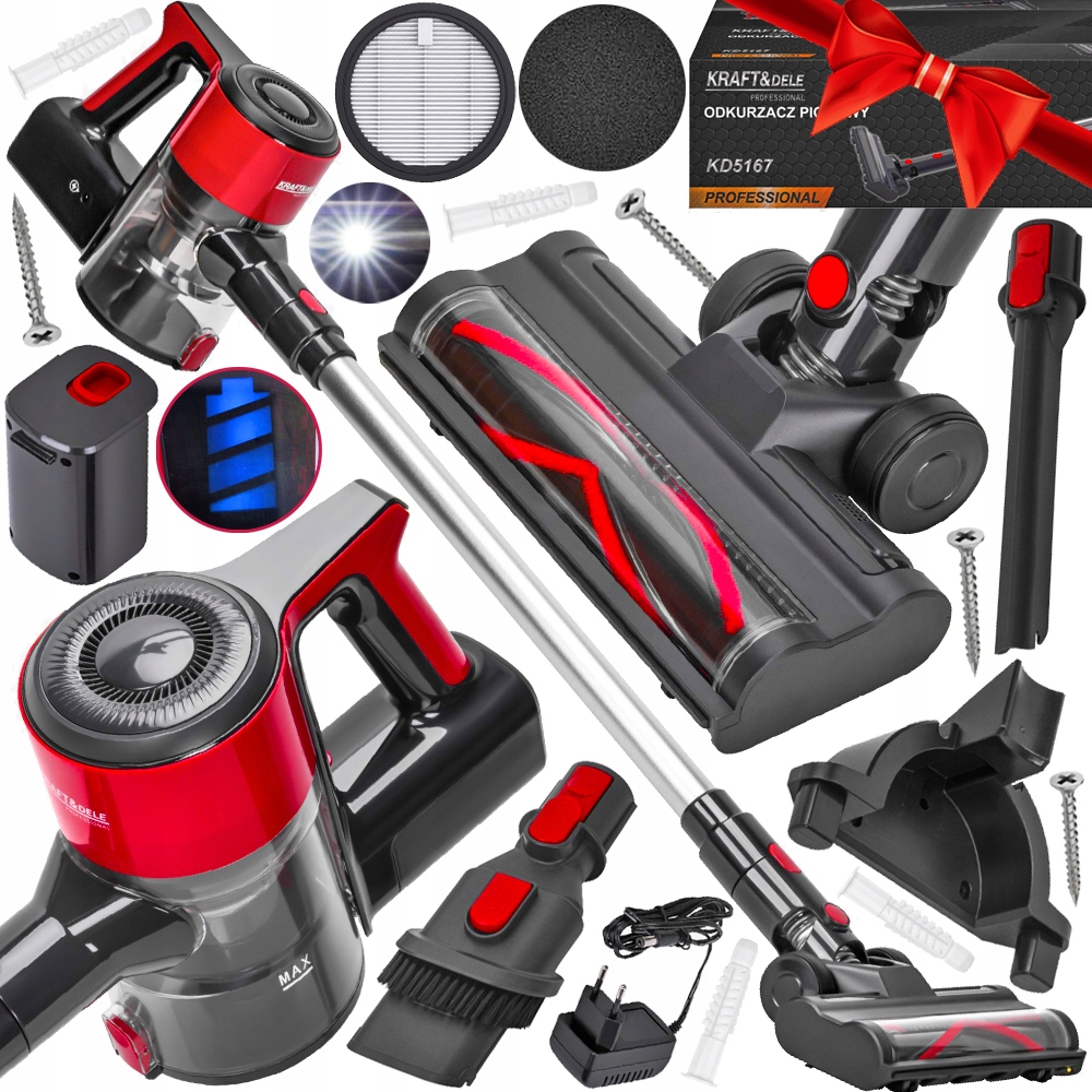 Odkurzacz Bezprzewodowy Pionowy Ręczny 3w1 Bezworkowy Elektroszczotka 25,2V