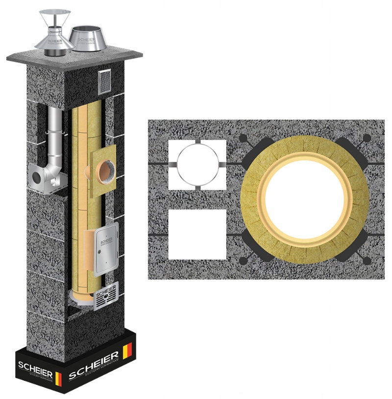 Keramický systém komínový plyn Duo 180 80 12 m sada vložek Uni Inox ocel