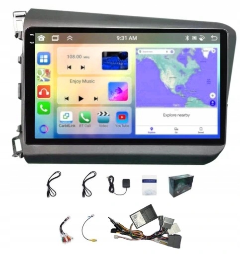 Navigační Rádio Carplay Honda CIVIC 2012-2015 Android Wifi 4GB 64GB