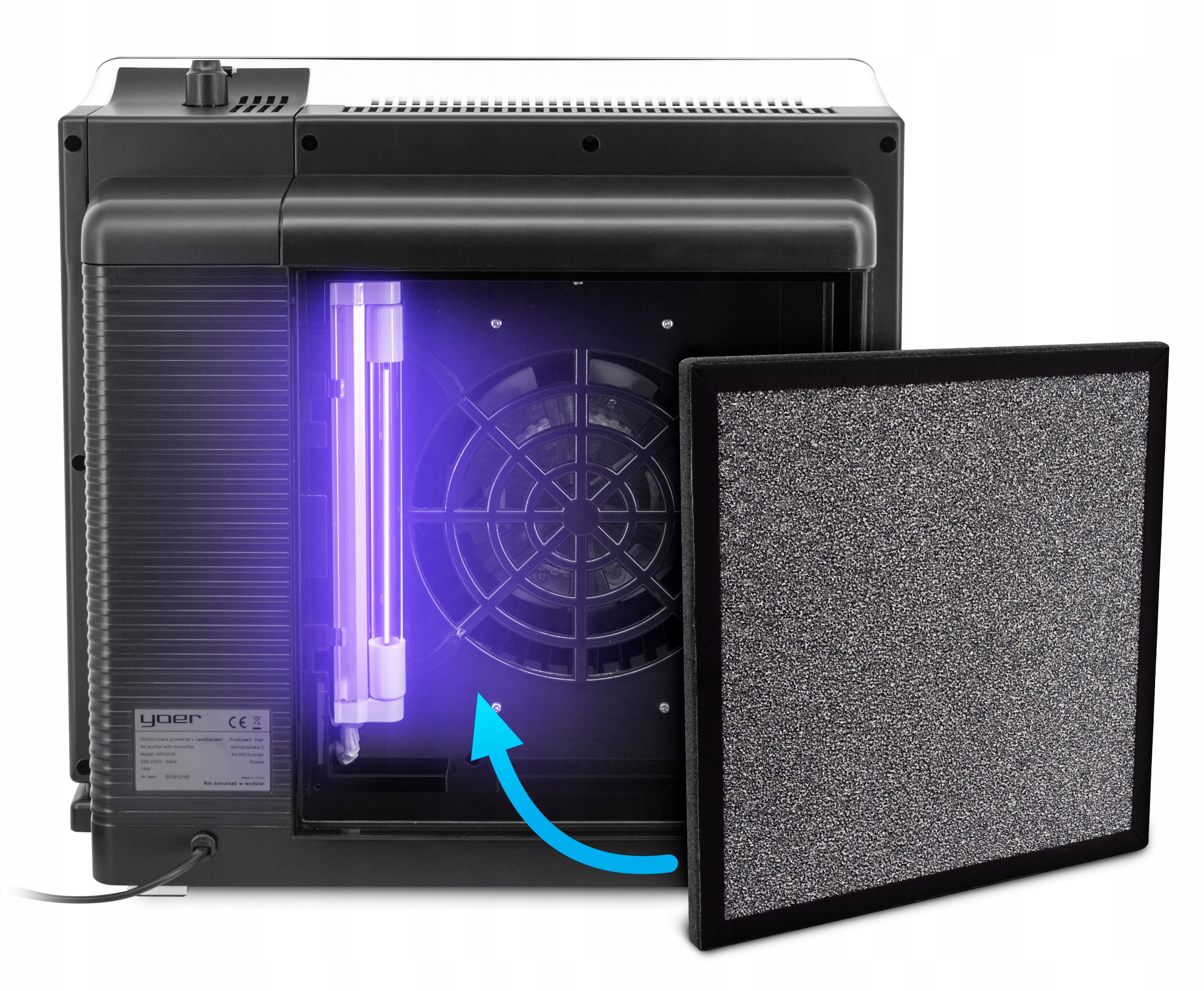 Oczyszczacz powietrza Nawilżacz +JON+UV+OZON Yoer Model Pure Home