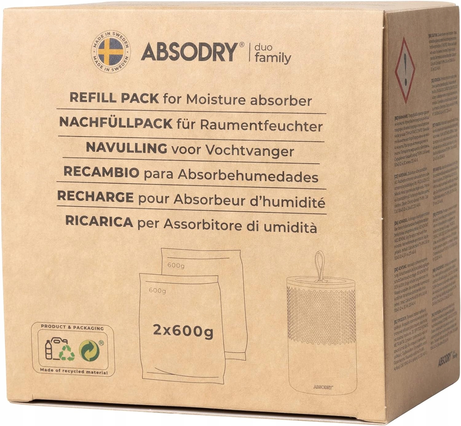 Pohlcovač vlhkosti – náplň 2x600 g AbsoDry
