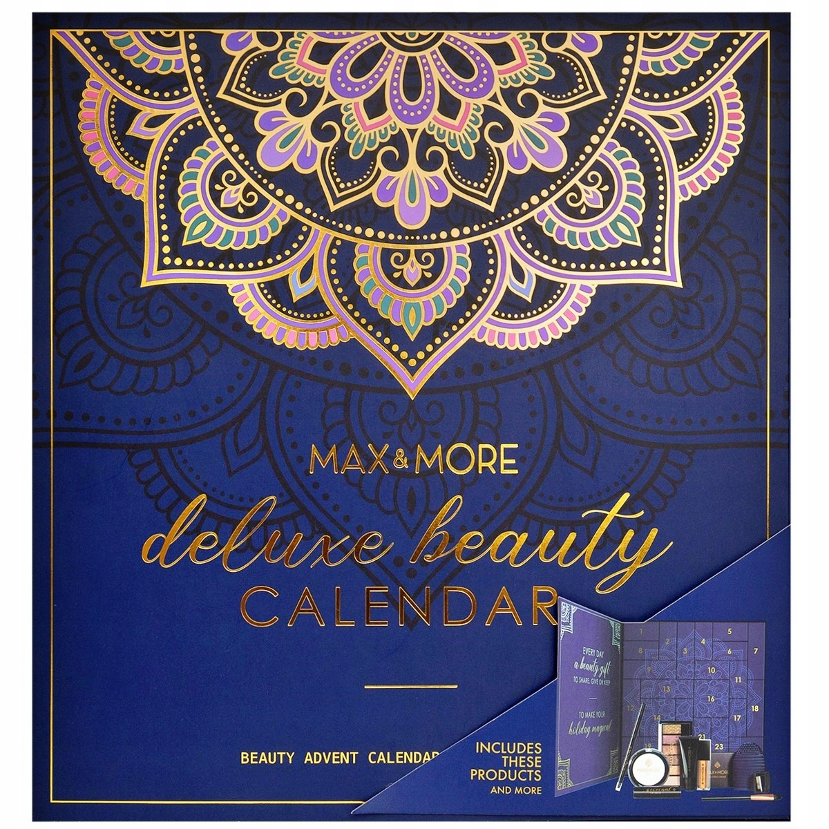 Адвент-календарь Max&More Beauty Deluxe для неё, 24 средства для макияжа и ухода