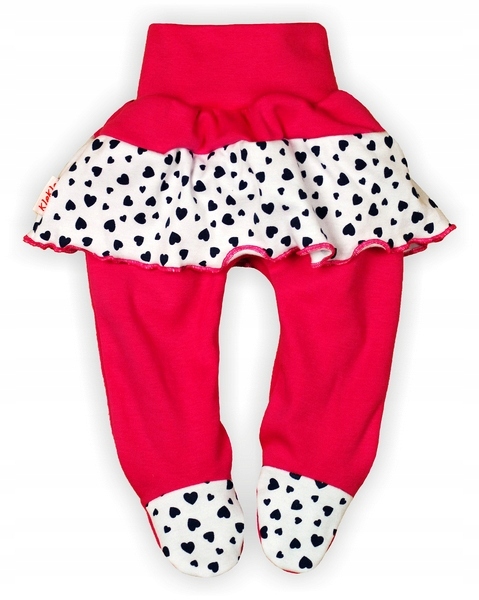 Półśpiochy BEZUCISKOWE z FALBANKĄ serduszka małe r 62 KLEKLE Liczba sztuk w ofercie 1 szt.