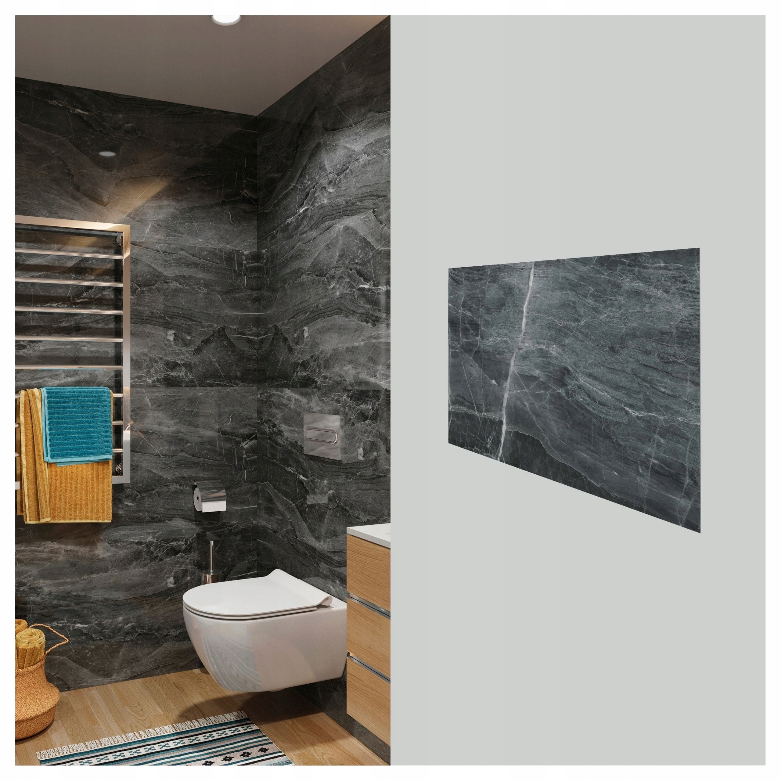 Nástěnné panely Spc do kuchyně Koupelny Voděodolné 13ks Dark Stone 30x60cm