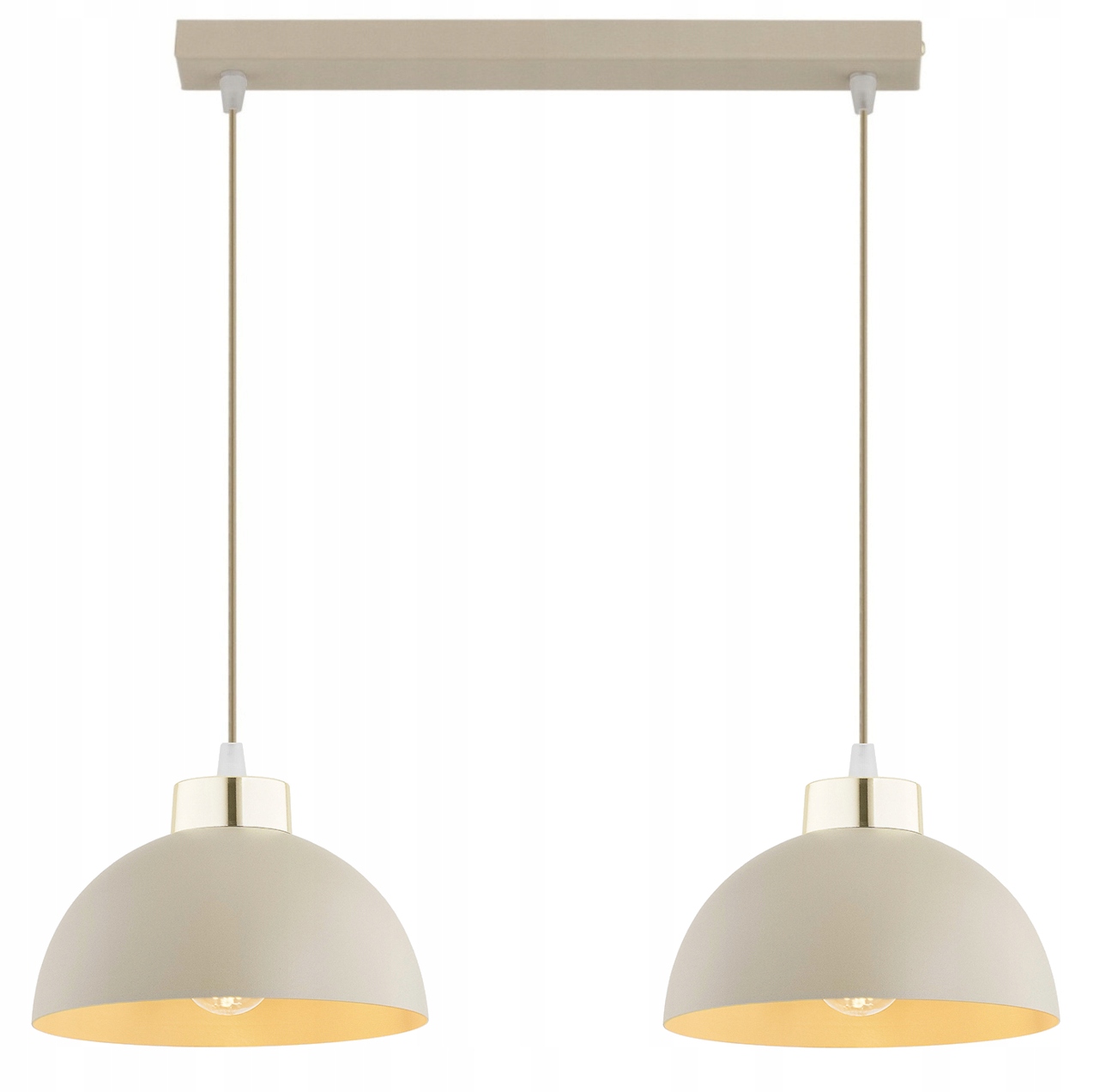 Lampa Wisząca Zwis Plafon Żyrandol Półkula Ecru Beżowa Kaszmir Moon Led