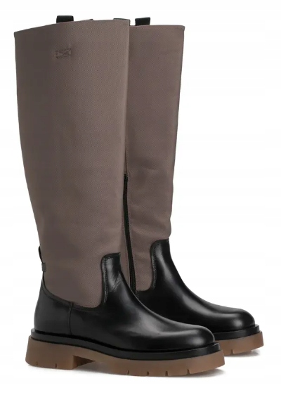 Gant Dámské Kozačky Na Koleno Se Zipem, Černá, Hnědá Podrážka, Velikost 38 Tlb