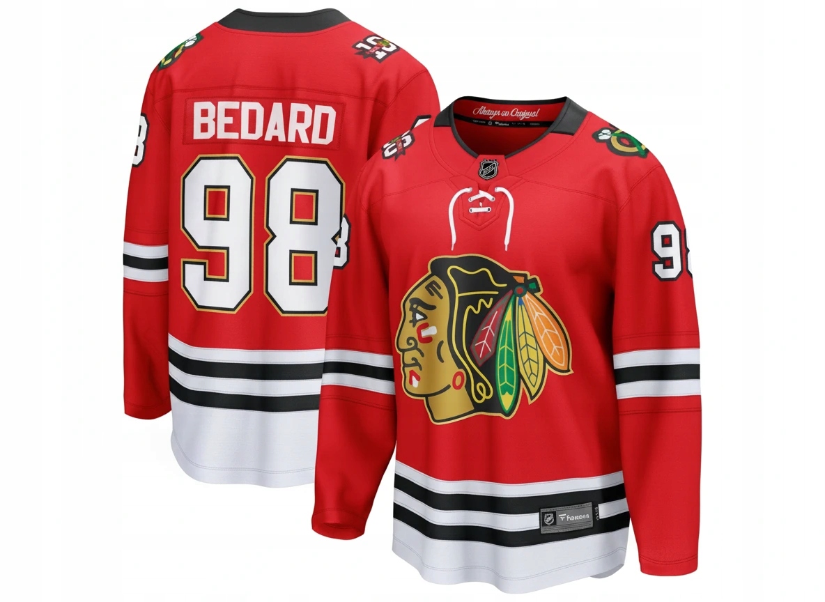 Pánský dres Connor Bedard #98 Chicago Blackhawks Nhl Centennial Home Breaka