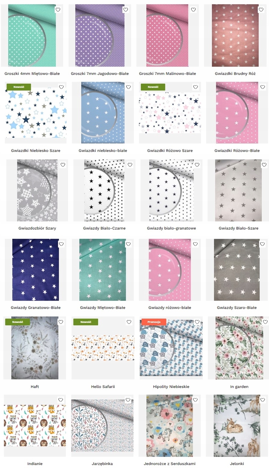 POSZEWKA JASKIEK 100% BAWEŁNA DUŻO WZORÓW 50X120CM Szerokość produktu 120 cm