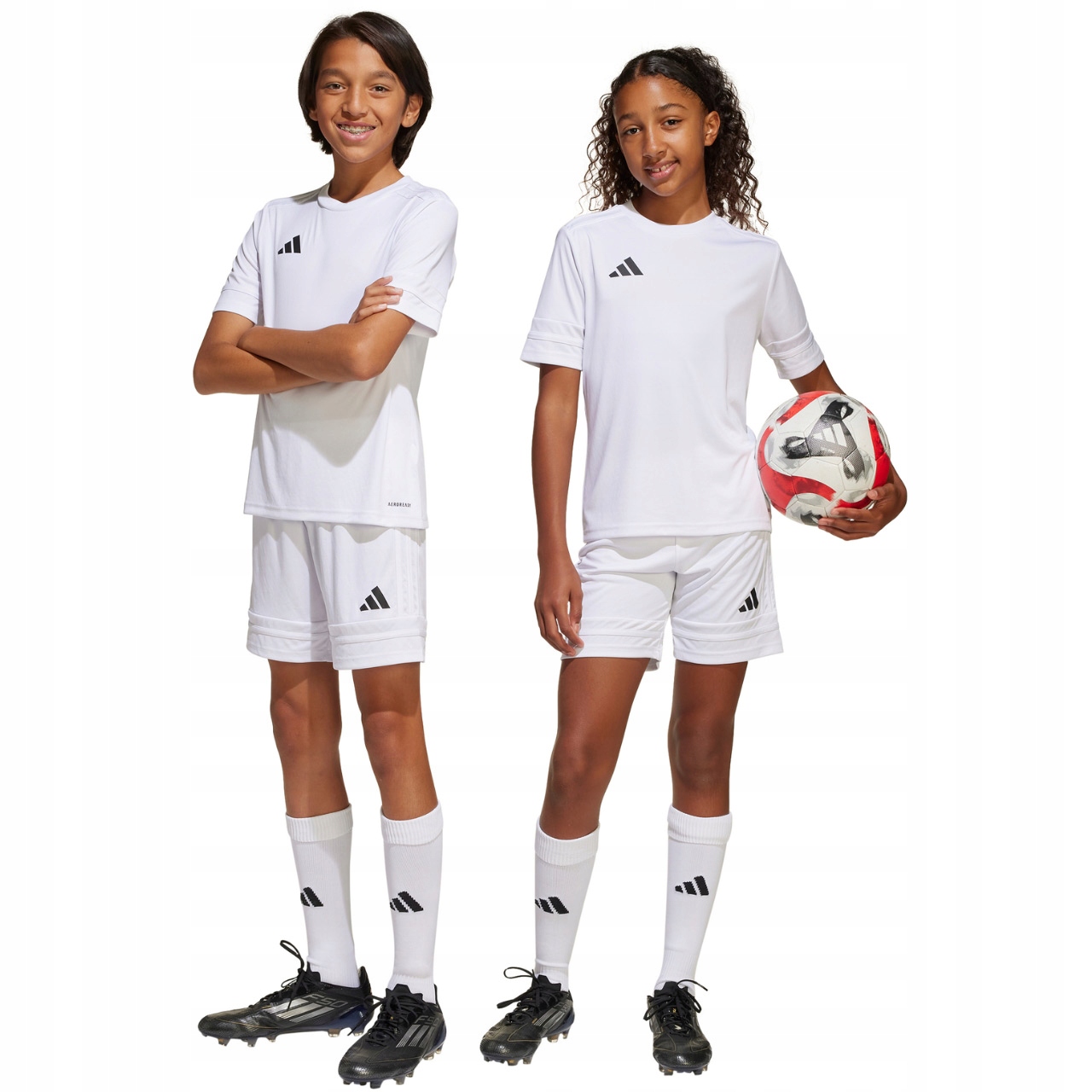 Spodenki dla dzieci adidas Squadra 25 białe JJ2423 R. 116