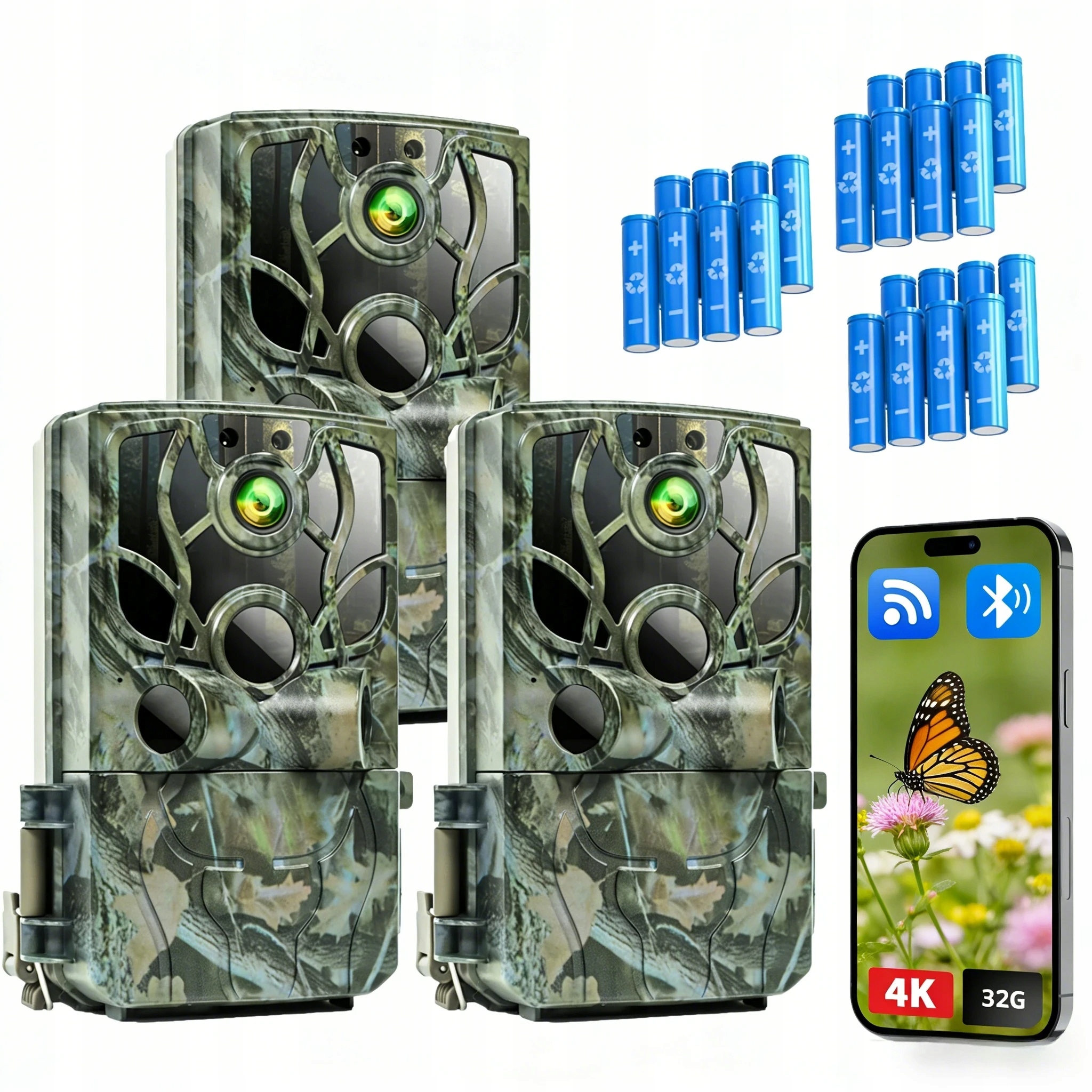 3 kusy Pastí Na Podvody WiFi S Kamerou Pro Lov V Lesnictví 48MPX