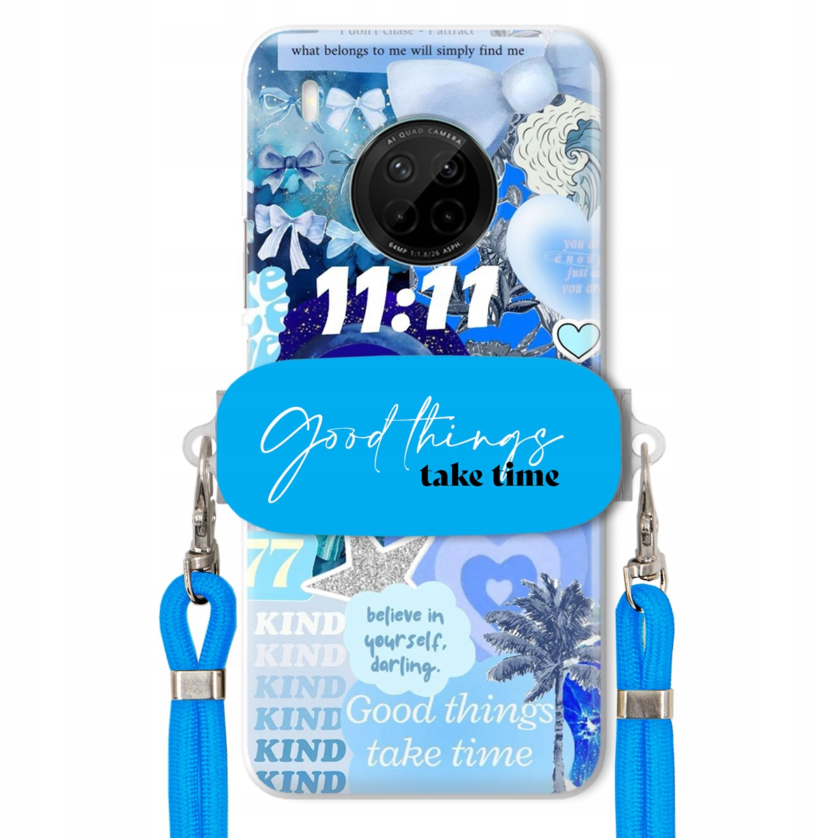 Puzdro pre Huawei Y9a Držiak Crossbody vodítko Good Things Take Time Lata