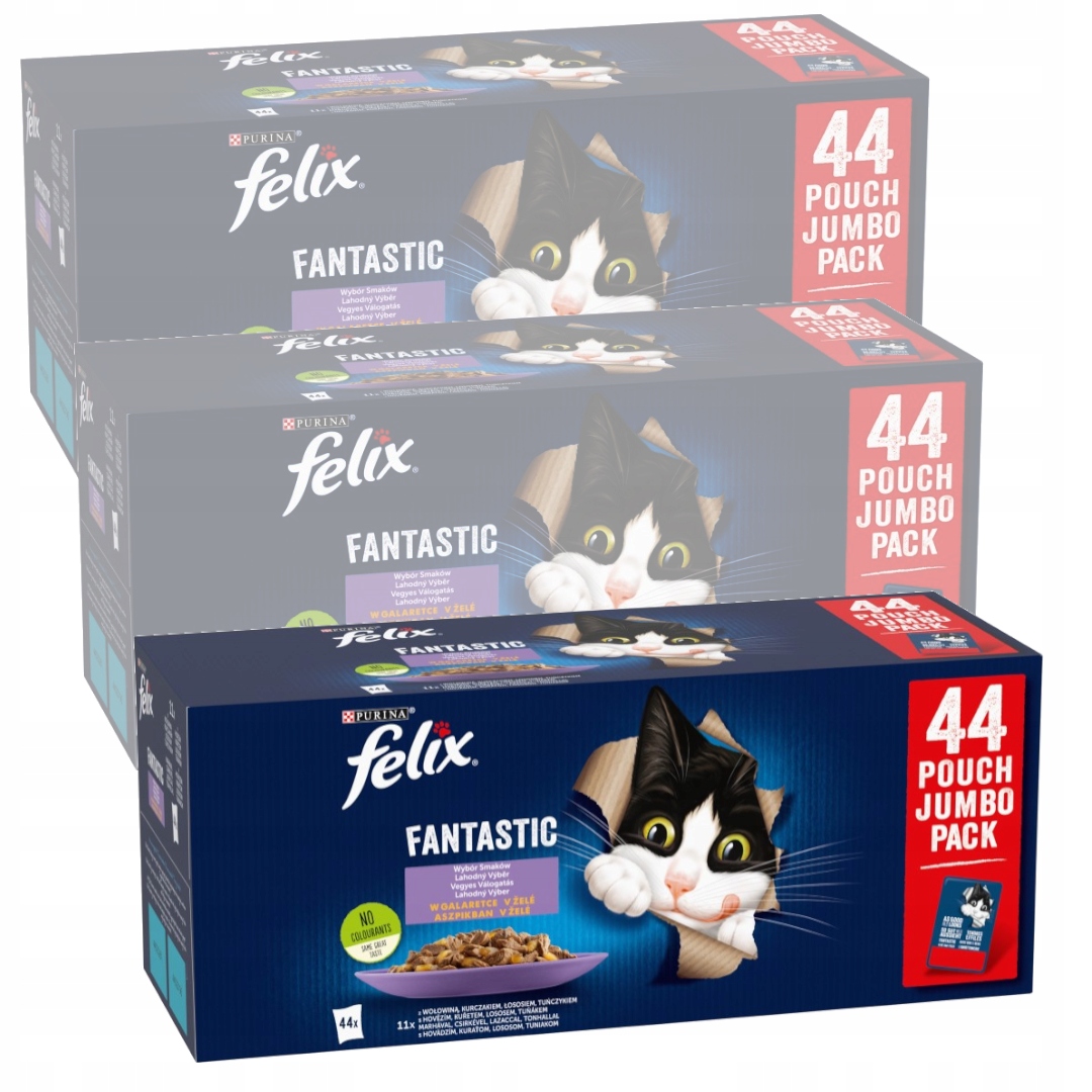 Levně Felix Fantastické Mokré Krmivo Pro Kočky Výběr příchutí v želé 132 x 85 g