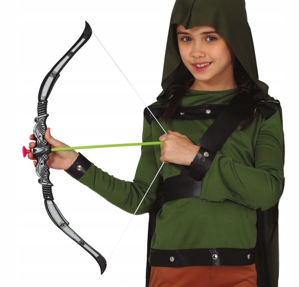 Łuk srebrny ze strzałami na przyssawkę dziecięcy