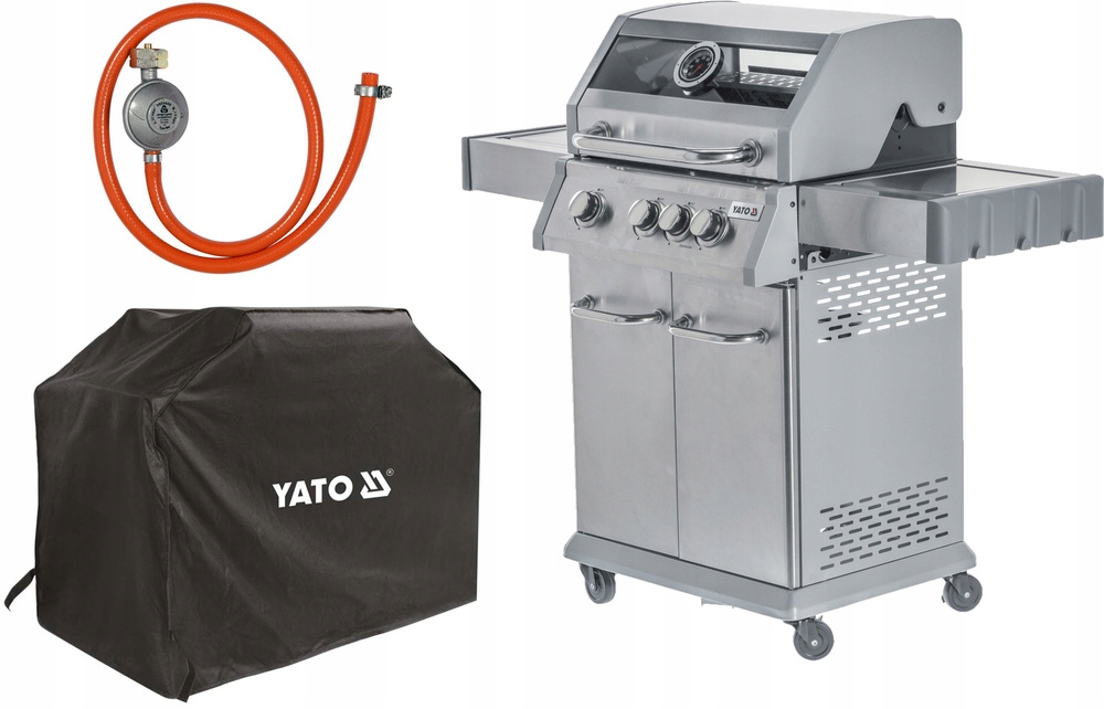 

Grill Gazowy 3+1 Stal Nierdzewna Pokrowiec Yato