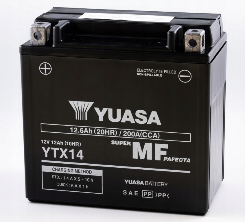 Yuasa W/c Bezúdržbová batéria s továrenskou aktiváciou YTX14 Fa YTX14