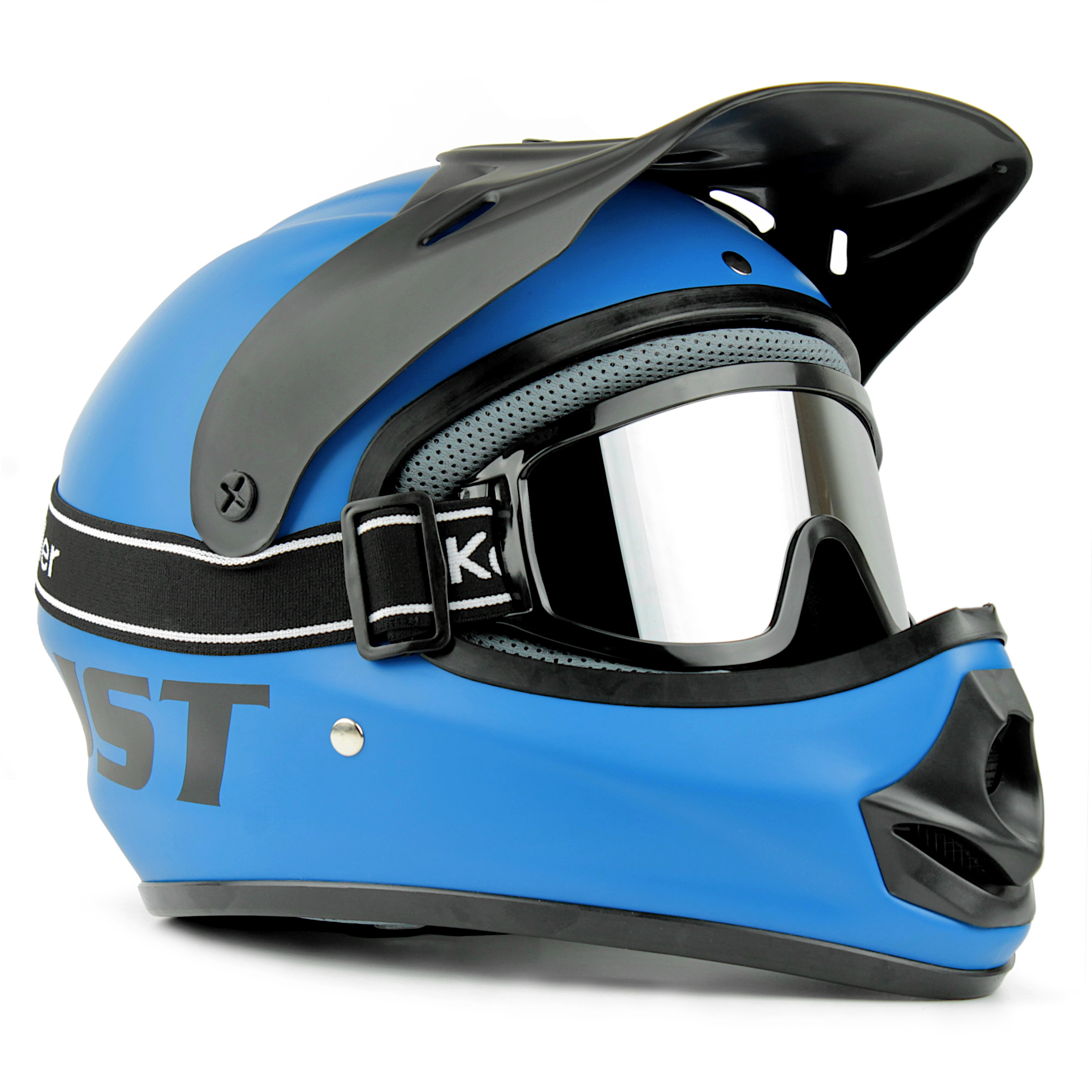 

Kask Dziecięcy Jst Cross Enduro Niebie. Xxs Gogle