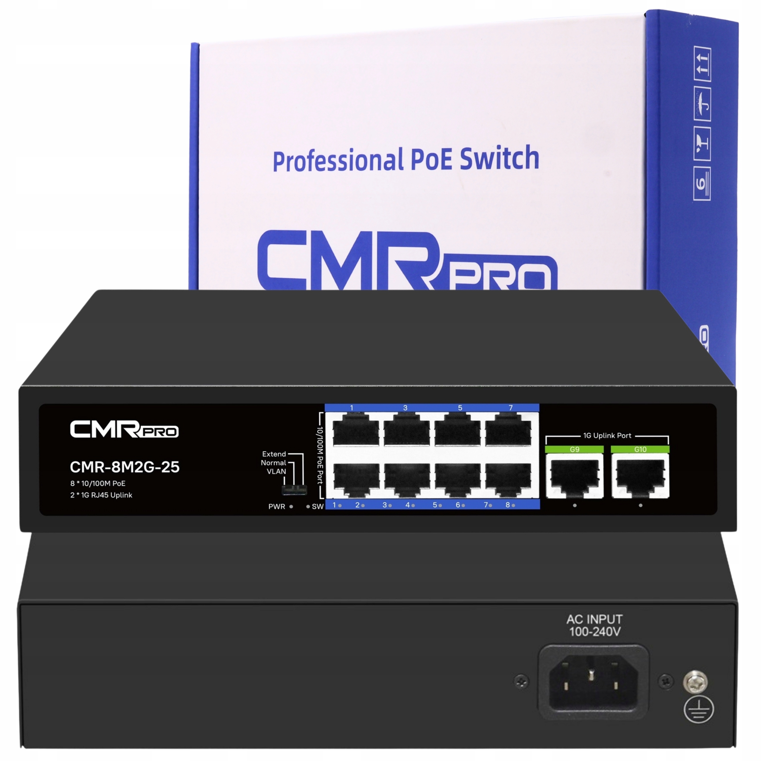 Switch przełącznik Cmr Ai 4x PoE 2x Uplink RJ45 Watchdog Vlan Extend 60W