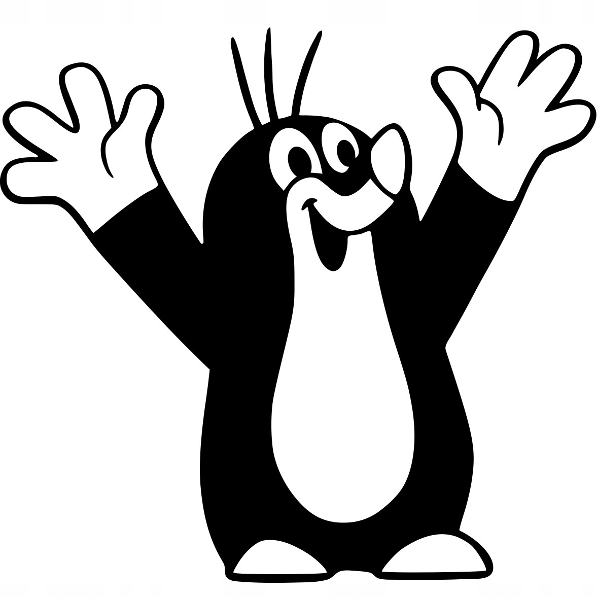 Naklejka WESOŁY RADOSNY KRECIK samochodowa samochód auto szybę POKAZUJE