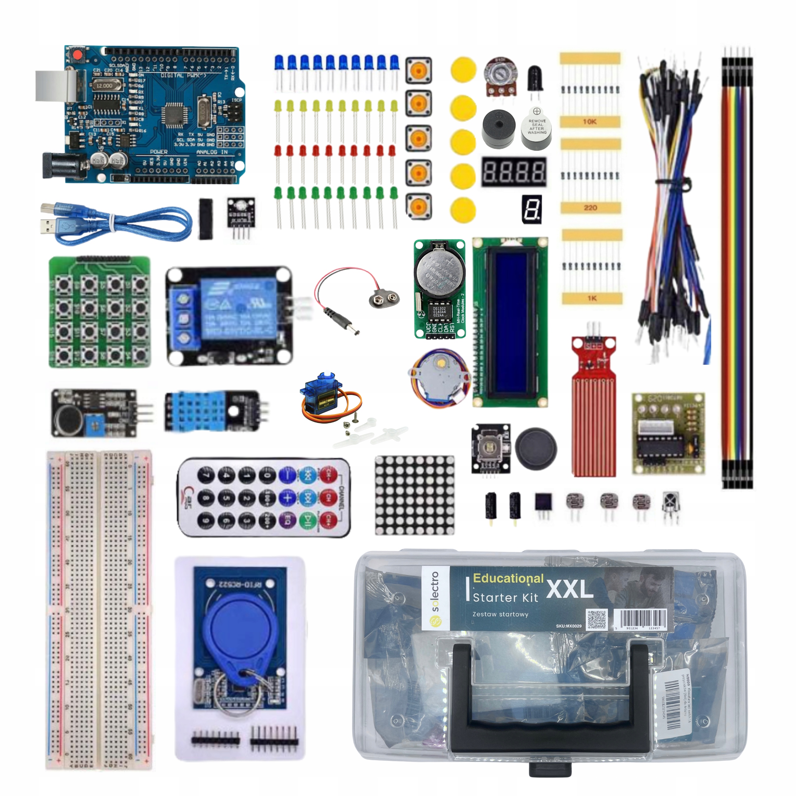 Zestaw startowy XXL kompatybilny z Arduino KIT UNO R3 Uno CH340 edukacyjny