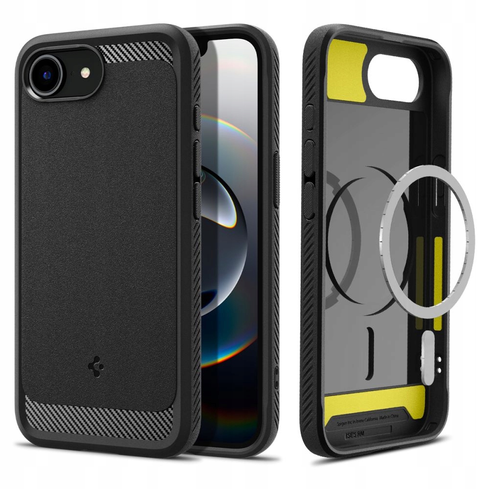 Pouzdro pro iPhone 16e Case Spigen Rugged Armor Magsafe Pancerne Elegantní Černé