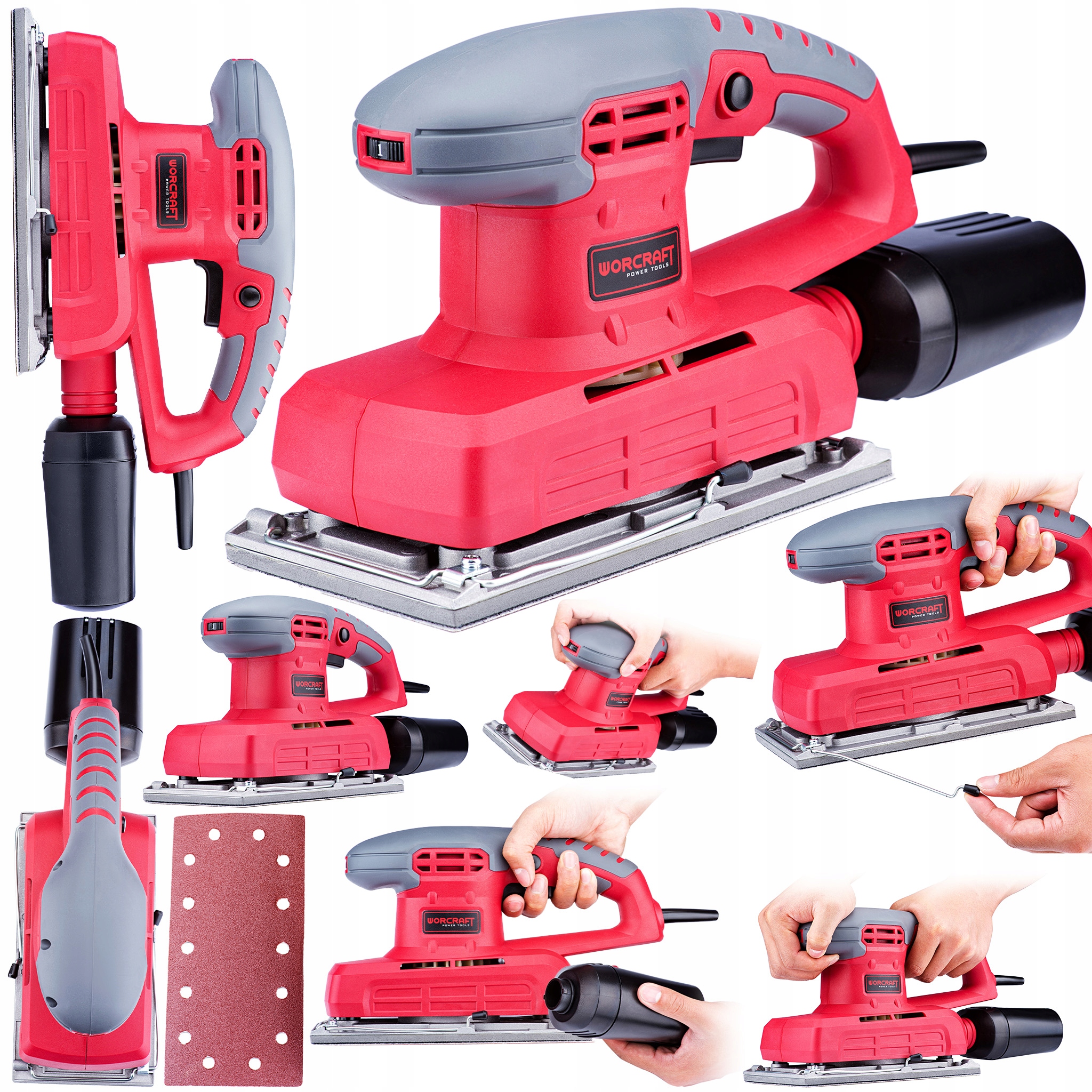 Szlifierka Oscylacyjna Worcraft FS-300 z Odsysaczem 300W Papier Ścierny