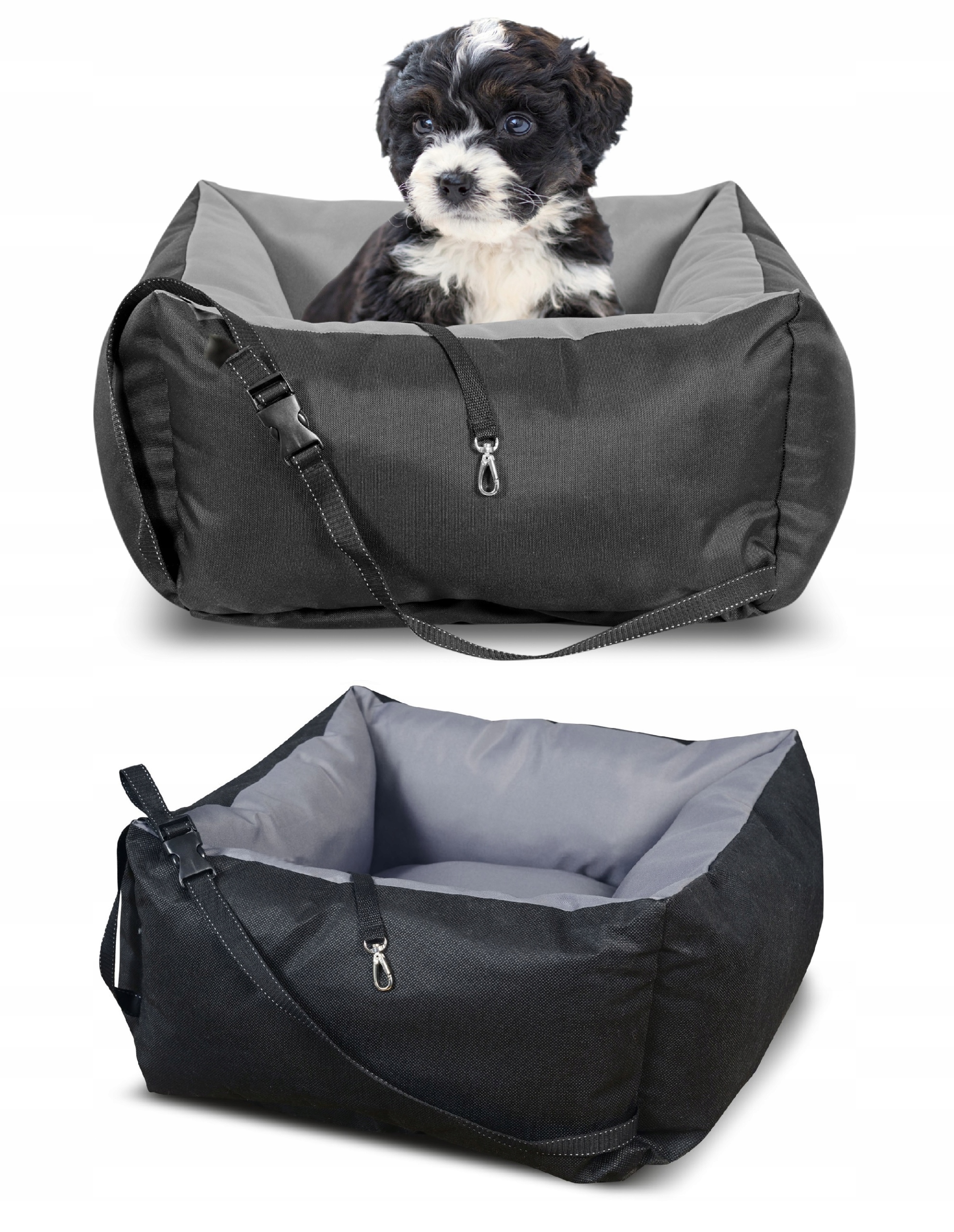 Levně Přepravka do auta Černo-šedá Vel 55 cm pro psa a kočku.