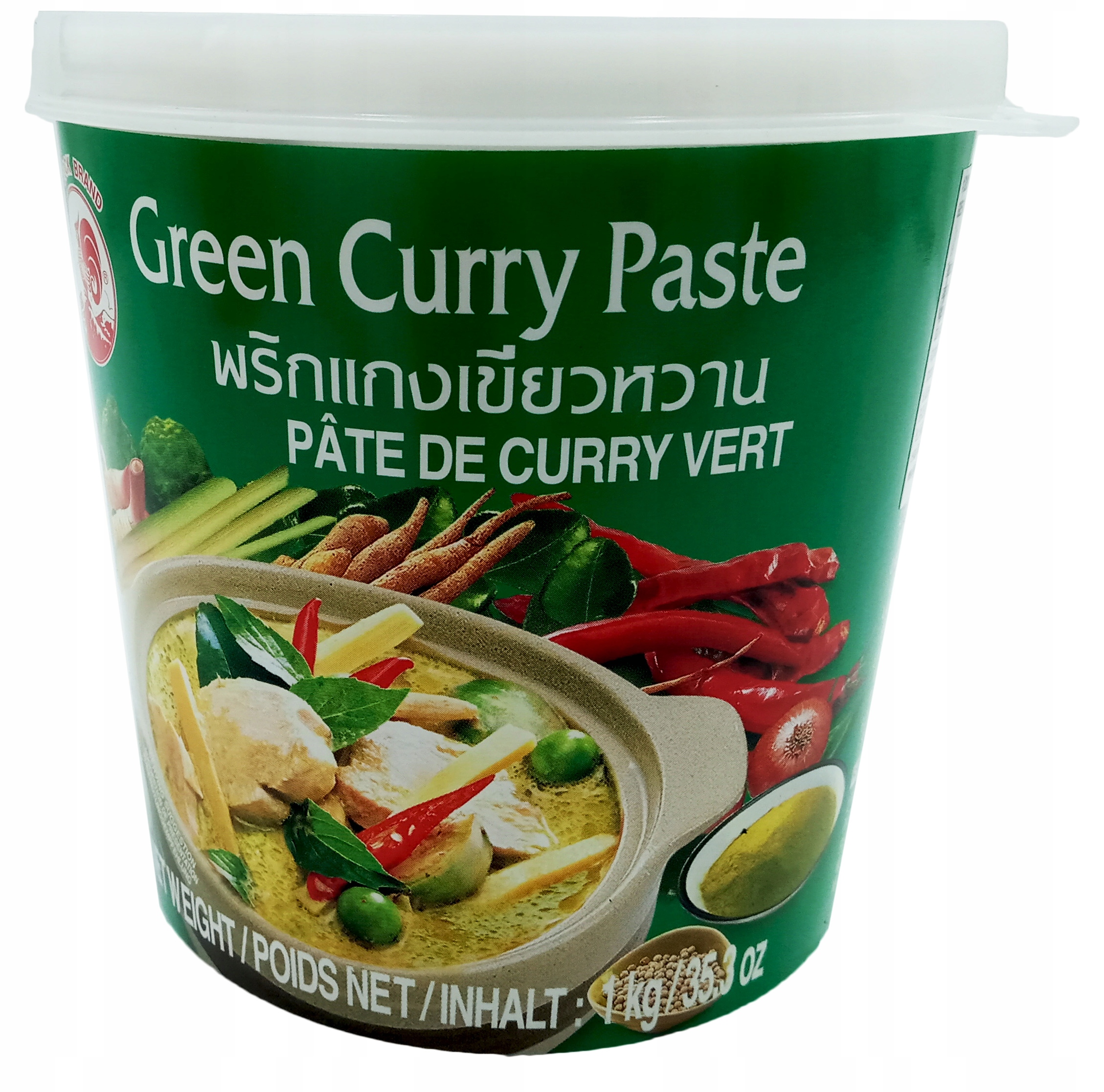 

Pasta Curry Zielona 1kg Green Cock Brand Tajlandia