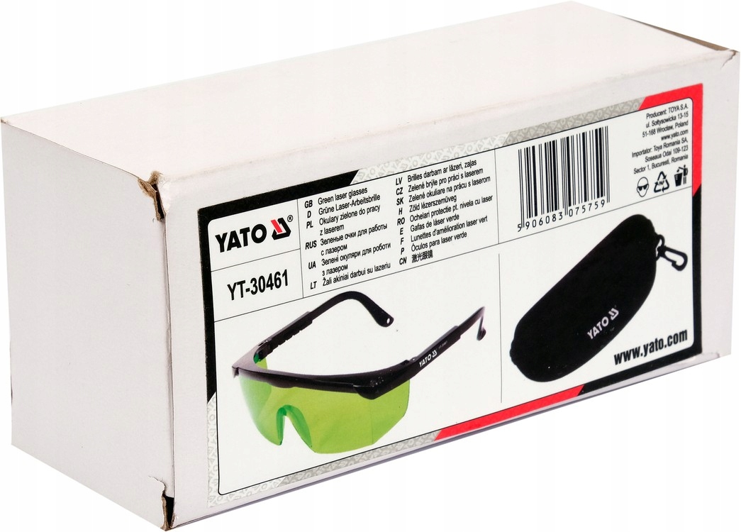 OKULARY ZIELONE DO PRACY Z LASEREM POLIWĘGLAN YATO Kod producenta YT-30461