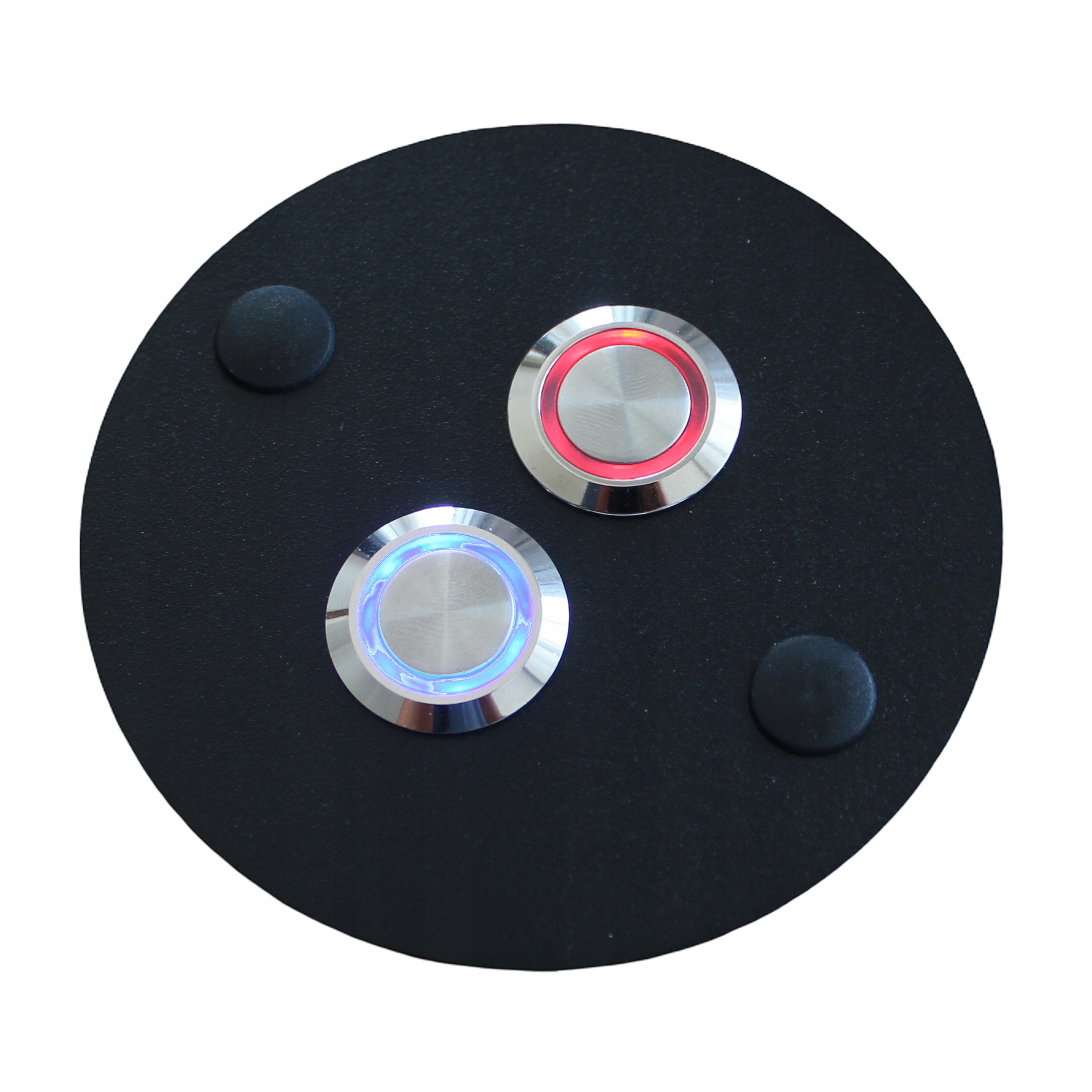 Dvojitý tlačítkový zvonek pro interkom Kovový 9/230V D8,5 kulatý černý