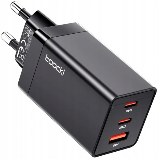 Szybka Ładowarka 67W 3x Usb Usb-a 2x Usb-c QC4.0 PD3 GaN Zasilacz Toocki