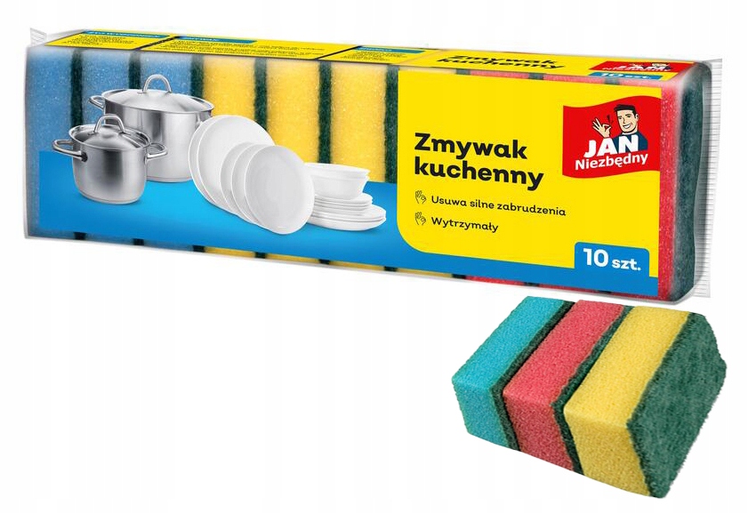 Zmywak Do Naczyń Kuchenny Gąbka Chłonna Jan Niezbędny 10 Sztuk Zestaw
