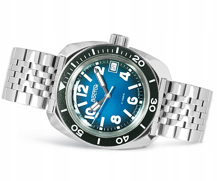 Hodinky Vostok Automat Amfibia Big Diver 71051B Blue Icebreaker