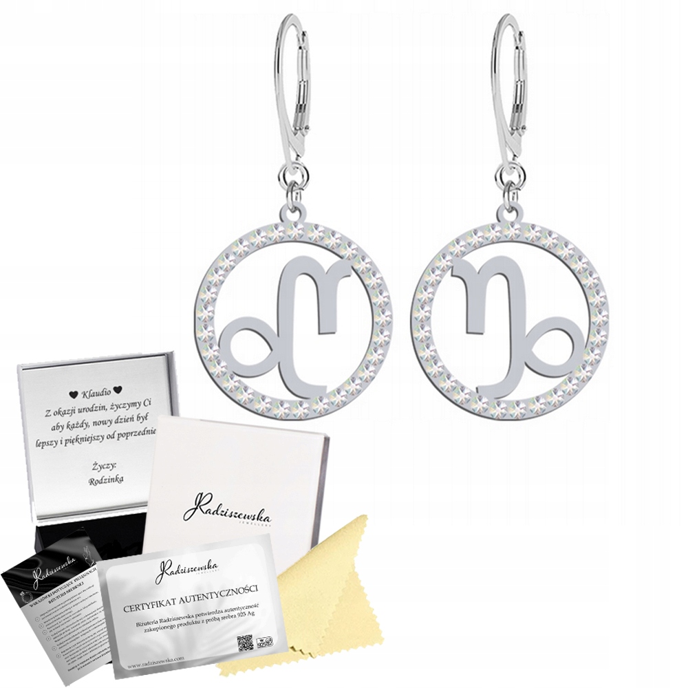 Stříbrné Náušnice Se Znamením Zvěrokruhu Kozoroh 925 Dárek K Přání Bonus