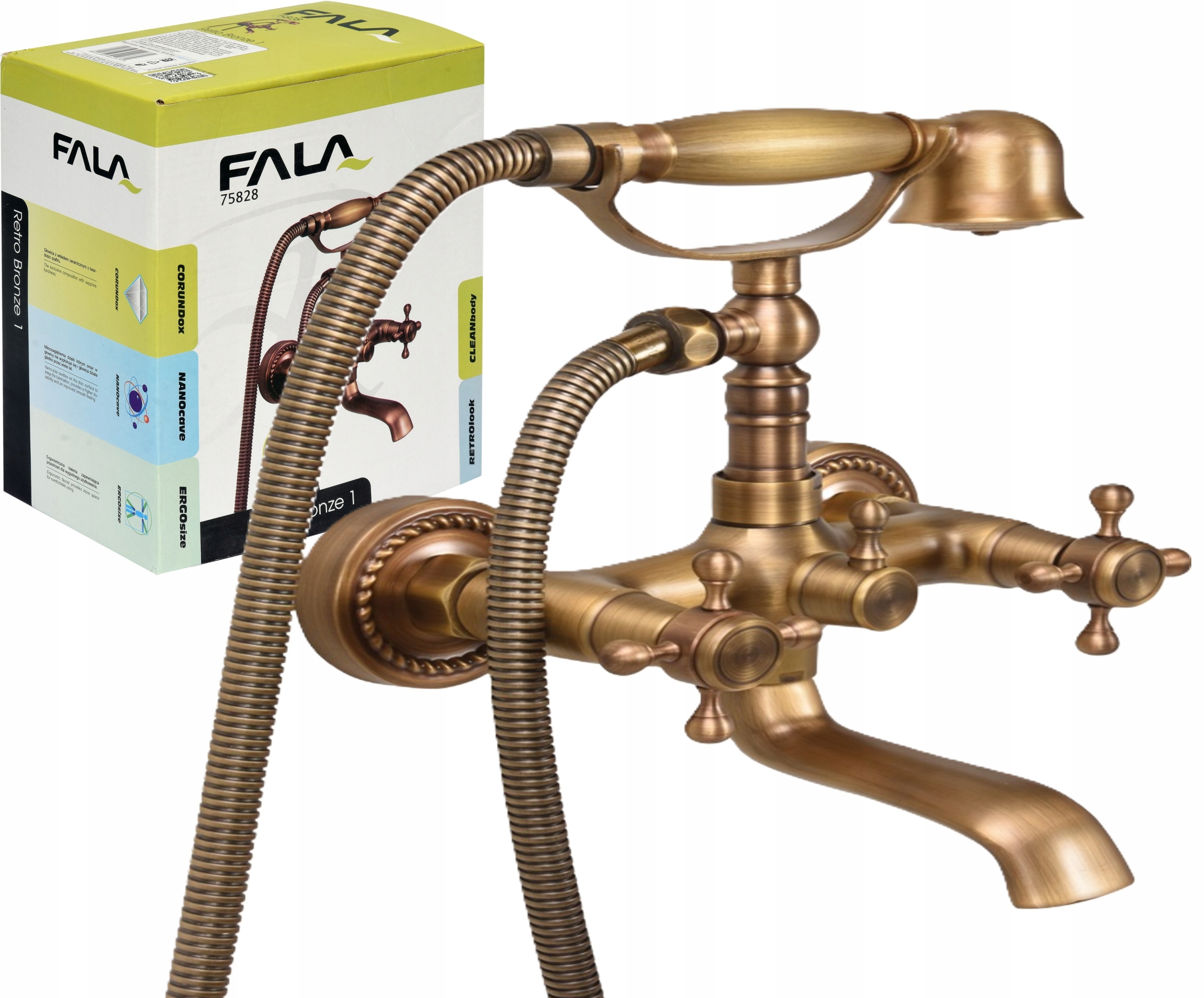 Vaňová Nástenná Batéria Kohútik Retro Bronze 1 Starožitné Zlato Mosadz 75828