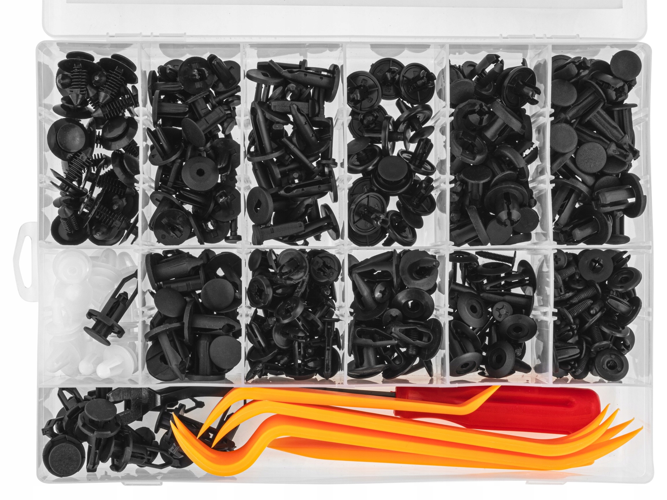 KLIPSY KOŁKI SPINKI SAMOCHODOWE 229szt + ŚCIĄGACZ Marka Falcon