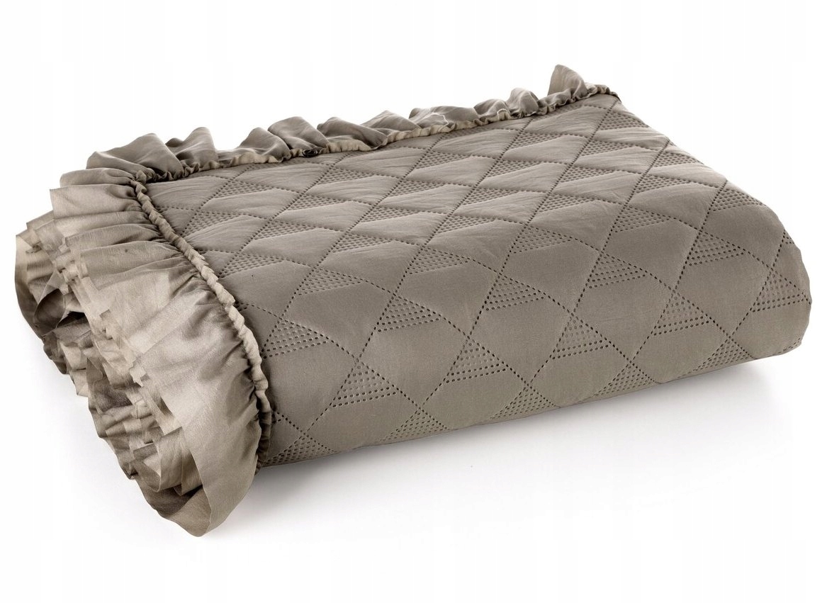 Přehoz Eurofirany polyester 170 cm x 210 cm béžový Vanesa Volánek