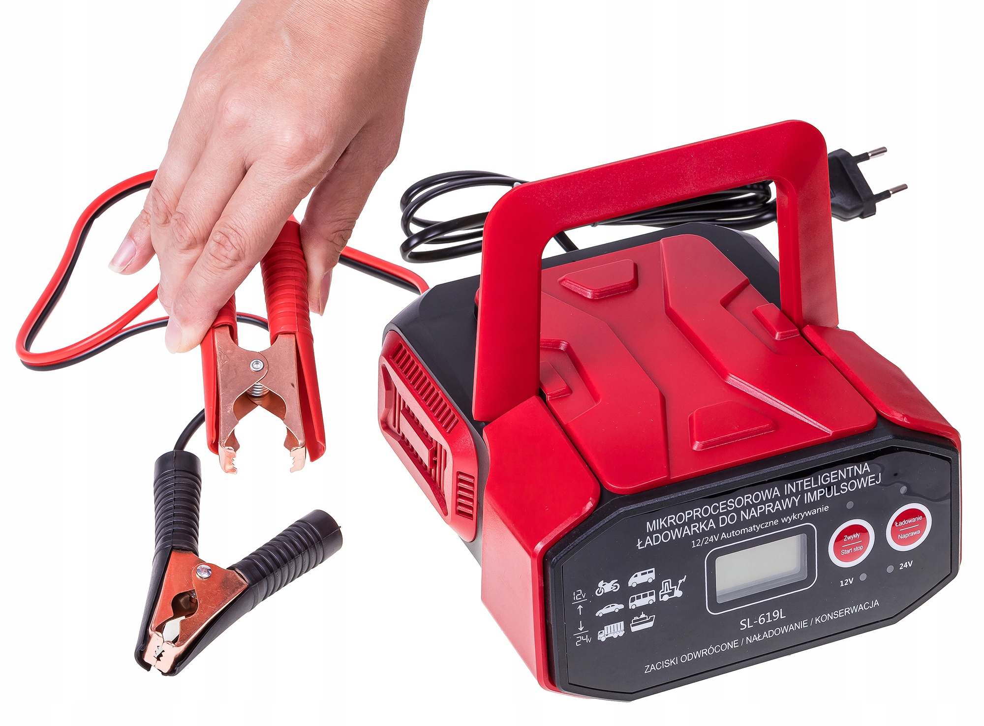 PROSTOWNIK SAMOCHODOWY DO AKUMULATORÓW 24V 12V 30A AGM START-STOP Model Prostownik do akumulatorów