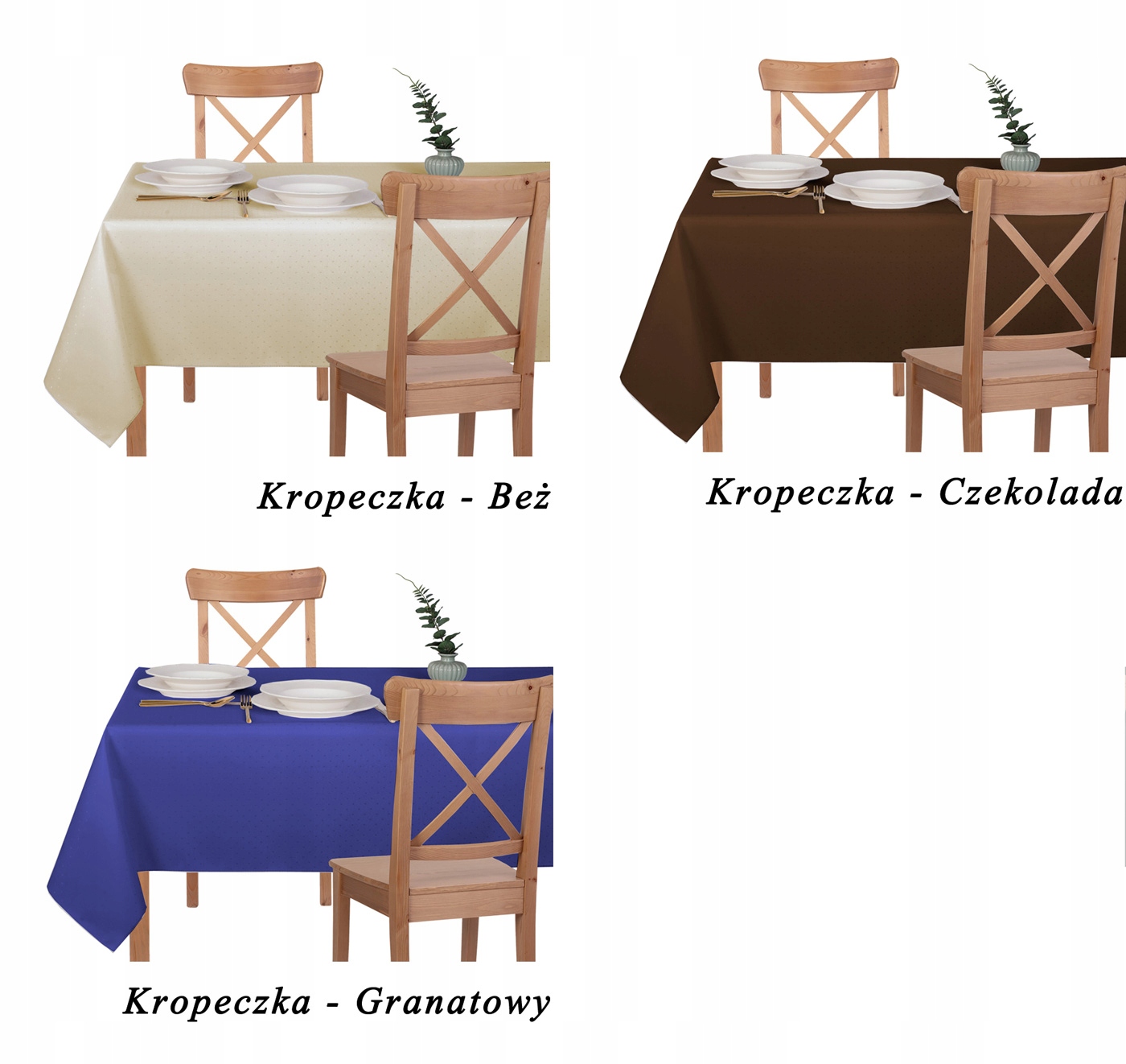 OBRUS PLAMOODPORNY - 140X220 - ŻAKARD BIAŁY GRUBY Typ obrus