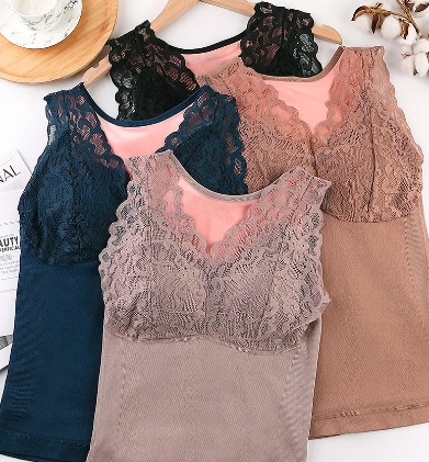 Termiczny podkoszulek koszulka ocieplana szary koronka usztywniany biust L Rozmiar L