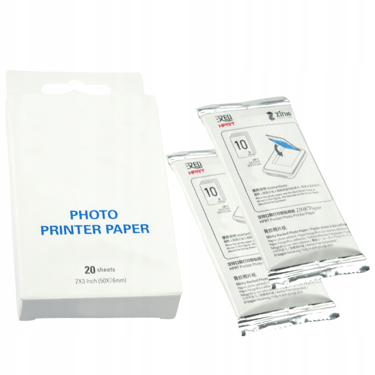 Papier Zink par 20, Papier pour imprimante Zero Ink (Zink)