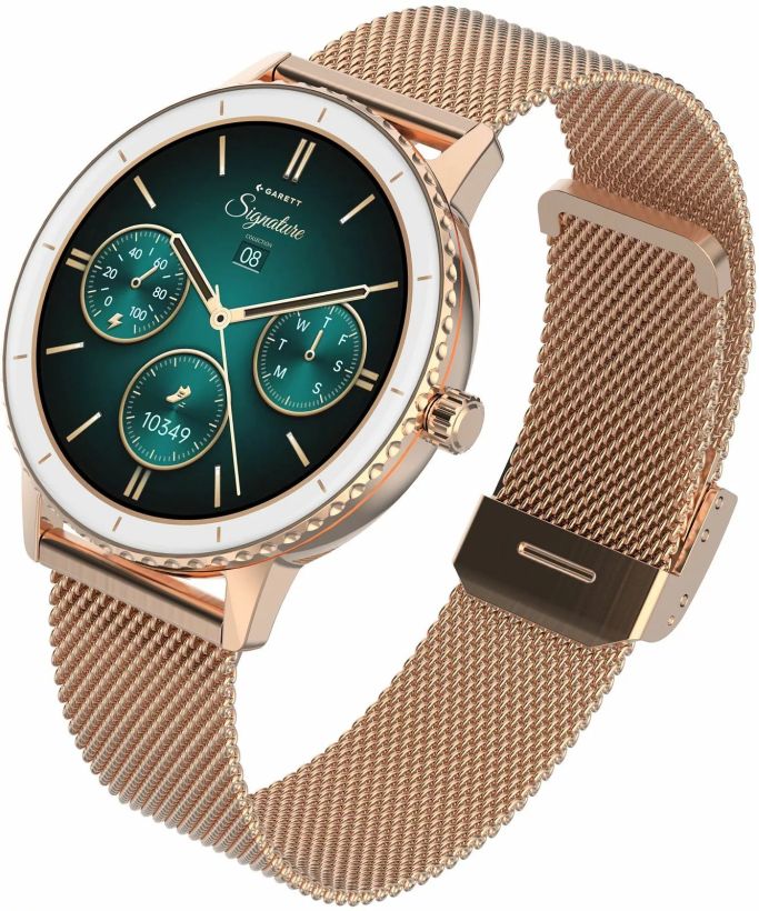 Elegantní Dámské Chytré Hodinky Garett Grace Růžovo-zlatý Slim Set Pásek