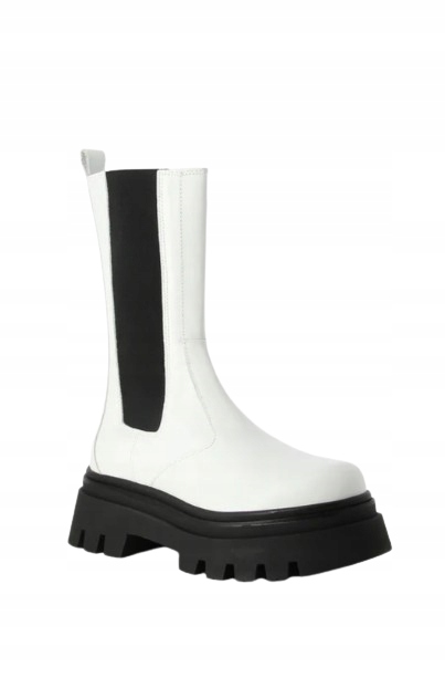 Alohas Dámské Kotníkové Boty Bílé S Tlustou Černou Podrážkou 37 T6H